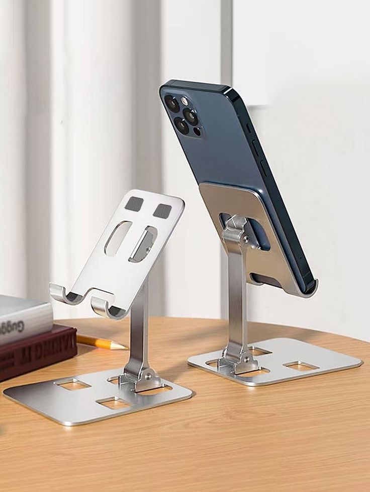 Foldable & Adjustable Phone Stand – Universal Desktop Holder for iPhone, Samsung & Tablets (2-Pack, Black)