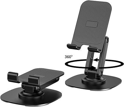 Foldable & Adjustable Phone Stand – Universal Desktop Holder for iPhone, Samsung & Tablets (2-Pack, Black)