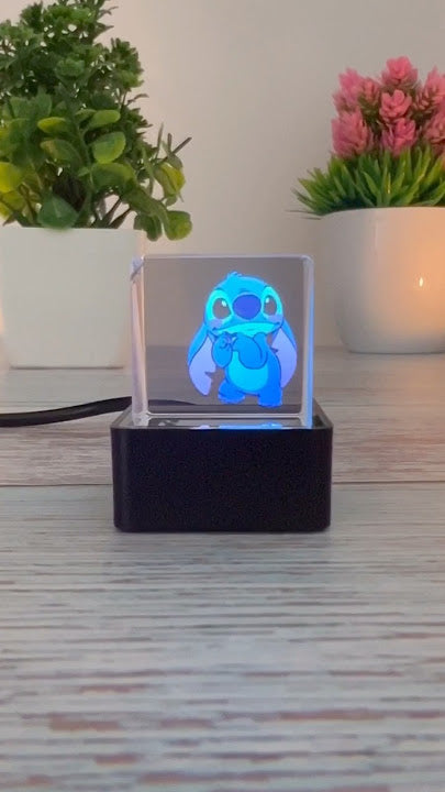 Stitch 3D Acrylic LED Night Light – Color Changing Lamp with Remote