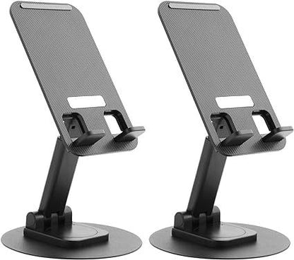 Foldable & Adjustable Phone Stand – Universal Desktop Holder for iPhone, Samsung & Tablets (2-Pack, Black)