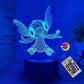 Stitch 3D Acrylic LED Night Light – Color Changing Lamp with Remote