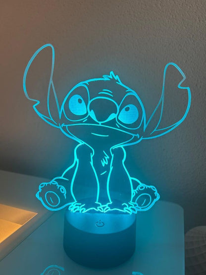 Stitch 3D Acrylic LED Night Light – Color Changing Lamp with Remote