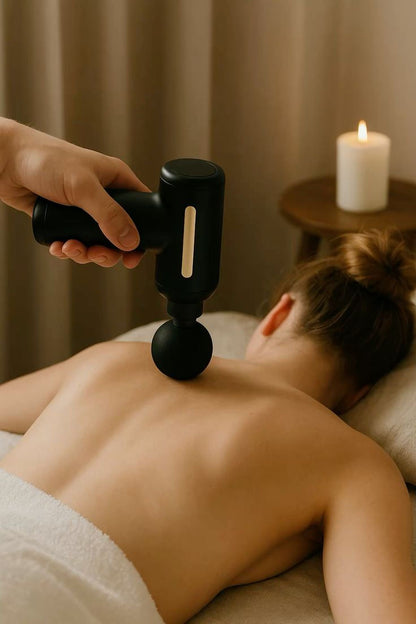Deep Tissue Muscle Massage Gun – Handheld Percussion Massager with 4 Attachments for Pain Relief & Recovery