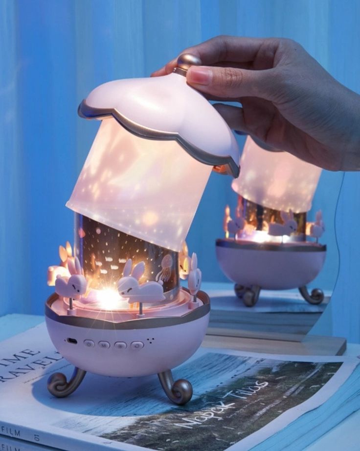 Magical 3D Projection Night Light | Rotating Cartoon Lamp with Ocean & Mermaid Theme