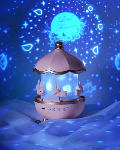 Magical 3D Projection Night Light | Rotating Cartoon Lamp with Ocean & Mermaid Theme
