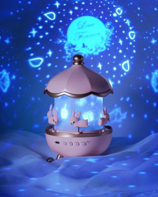 Magical 3D Projection Night Light | Rotating Cartoon Lamp with Ocean & Mermaid Theme