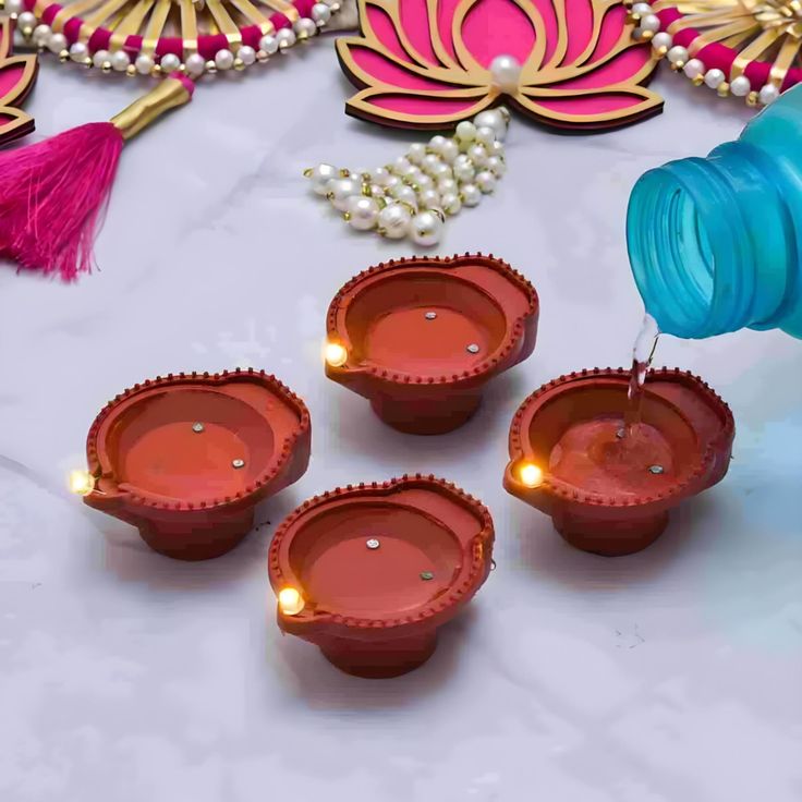 12 Piece Sensor Water Diwali Lights – Automatic Floating Diyas for Festive Decor