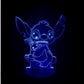 Stitch 3D Acrylic LED Night Light – Color Changing Lamp with Remote